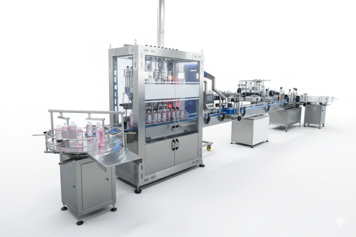 8 Nozullu Flowmetreli Sıvı Dolum Makinası